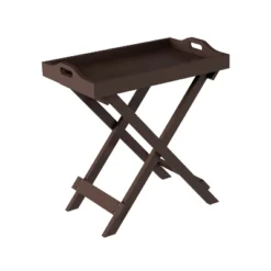 Hastings Home Folding Side Table With Removable Tray Top - Brown -Baxton Studio Shop GUEST 75c15f07 1578 446d 817b e99a8f4d75c9