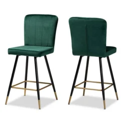 2pc Preston Two-Tone And Metal Bar Stool Set - Baxton Studio -Baxton Studio Shop GUEST 75c47ab0 db22 486b 8d4d e647ecb4c1b6