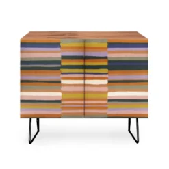 Gigi Rosado Brown Striped Pattern Walnut Credenza - Deny Designs -Baxton Studio Shop GUEST 75d42df3 879e 4677 b779 84eab0e5bae0