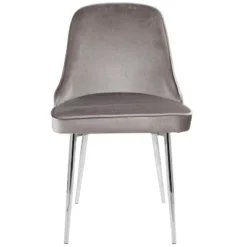 Set Of 2 Dining Chair Silver Chrome - LumiSource: Velvet Upholstery, Metal Legs, Floor Protectors -Baxton Studio Shop GUEST 7628bcea 890e 43e9 bc73 bb261cdd5fa0