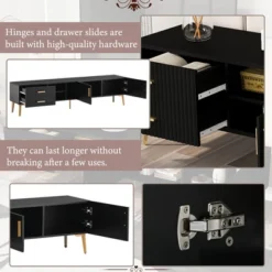 Modern TV Stand For TVs Up To 77'' With 5 Champagne Legs-ModernLuxe -Baxton Studio Shop GUEST 76a6cb5d d0ab 42c8 9d33 3dfe2bf5b206