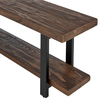 48" Pomona Solid Wood And Metal Entryway Bench Brown - Alaterre Furniture 3 48" Pomona Solid Wood And Metal Entryway Bench Brown - Alaterre Furniture - Image 3