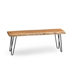 48" Hairpin Live Edge Wood Bench With Coat Hook Set Natural - Alaterre Furniture -Baxton Studio Shop GUEST 76fa8a27 5dd0 4ed1 813a 628a1739a157