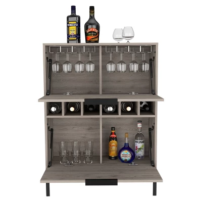 Gulches Wine Cabinet With 6 Cubbies, 2 Door Flexible Cabinets, 4 Legs And 34.3'' Superior Top 3 Gulches Wine Cabinet With 6 Cubbies, 2 Door Flexible Cabinets, 4 Legs And 34.3'' Superior Top - Image 3