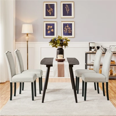 Yaheetech Set Of 4 Modern Upholstered Dining Chairs For Living Room, Dining Room, Home, Kitchen 1 Yaheetech Set Of 4 Modern Upholstered Dining Chairs For Living Room, Dining Room, Home, Kitchen