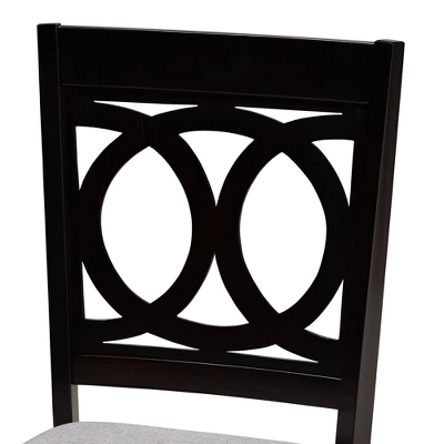 2pc Lenoir Upholstered Wood Dining Chair Set - Baxton Studio 3 2pc Lenoir Upholstered Wood Dining Chair Set - Baxton Studio - Image 3