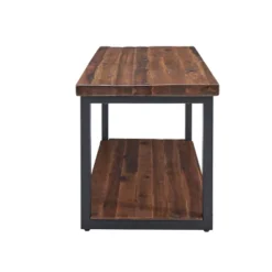 Claremont Rustic Wood Bench With Low Shelf Dark Brown - Alaterre Furniture -Baxton Studio Shop GUEST 77de1047 8518 4ab5 9421 01bfc3ec5896