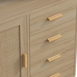 Wooden Cabinet With 4 Drawers And Rattan Decorative Doors, Natural - ModernLuxe 12 Wooden Cabinet With 4 Drawers And Rattan Decorative Doors, Natural - ModernLuxe -Baxton Studio Shop GUEST 77fd1599 d978 455b 94c6 ed37040f950b