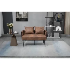 Modern Accent Metal Frame Tufted Sofa With Arms - ModernLuxe