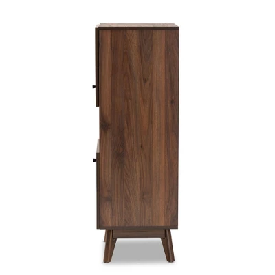 Hartman Wood Storage Cabinet Walnut Brown - Baxton Studio 4 Hartman Wood Storage Cabinet Walnut Brown - Baxton Studio - Image 4