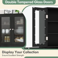 Costway Tall Storage Cabinet Kitchen Pantry Cupboard With Tempered Glass Doors & Shelves Black/White 15 Costway Tall Storage Cabinet Kitchen Pantry Cupboard With Tempered Glass Doors & Shelves Black/White -Baxton Studio Shop GUEST 790e0ecc f343 43a4 98d7 ba933f0c88e4