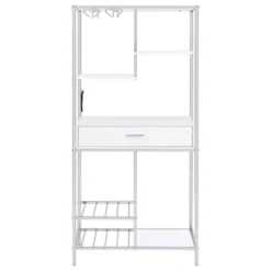 Coaster Figueroa Modern 5 Shelf Wood Wine Cabinet With Drawer White High Gloss/Chrome 23 Coaster Figueroa Modern 5 Shelf Wood Wine Cabinet With Drawer White High Gloss/Chrome -Baxton Studio Shop GUEST 79206e87 f8a6 4e78 96c6 d44415f968de