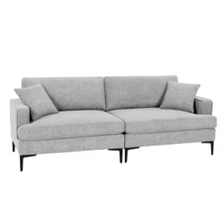 80.7" Modern Upholstered Loveseat Sofa With Metal Legs And 2 Pillows-ModernLuxe 15 80.7" Modern Upholstered Loveseat Sofa With Metal Legs And 2 Pillows-ModernLuxe -Baxton Studio Shop GUEST 79241d8b 38d6 4167 9b02 552d11122c6a