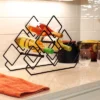 Sunnydaze Decor Sunnydaze Modern 6-Bottle Triangular Wine Rack - Indoor Steel Wire Tabletop Accent