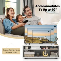 Costway TV Stand 4 Cubby TV Console Table With Adjustable Shelves Modern Home Media Entertainment Center -Baxton Studio Shop GUEST 7940b6dc 2960 4278 ab4f c892fd40ca43