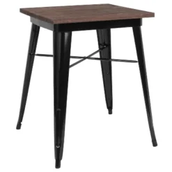 Flash Furniture 23.5" Square Metal Indoor Table With Rustic Wood Top -Baxton Studio Shop GUEST 796d699a 568a 48e0 a22c 543d57e68485