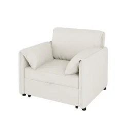 APRILSOUL White Convertible Pull Out Sofa Bed, 3-in-1 Convertible Sleeper Chair, Adjustable Backrest With Thicked Cushions 12 APRILSOUL White Convertible Pull Out Sofa Bed, 3-in-1 Convertible Sleeper Chair, Adjustable Backrest With Thicked Cushions -Baxton Studio Shop GUEST 797ccd1e e1fe 4783 8e91 c26a2244f32a