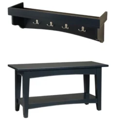 Shaker Cottage Tray Shelf Coat Hook With Bench Set - Alaterre Furniture -Baxton Studio Shop GUEST 79a07b94 09dd 4d89 b0dc 6b979ddde020