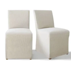 Removable Slipcover Dining Chairs,Armless Accent Chairs With Skirt,Upholstered Parsons Chairs For Living Room Or Dining Room-Maison Boucle -Baxton Studio Shop GUEST 79cad294 f92f 4b88 8619 60dc96bbb867