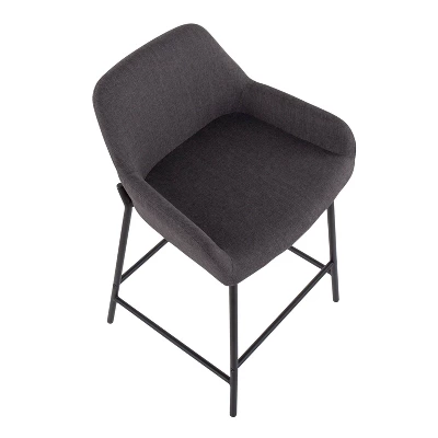 Set Of 2 Daniella Metal/Polyester Counter Height Barstools - LumiSource 6 Set Of 2 Daniella Metal/Polyester Counter Height Barstools - LumiSource - Image 6