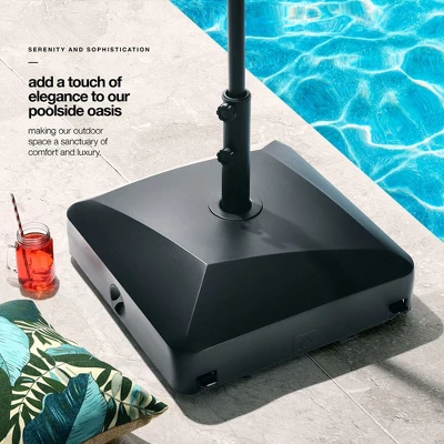 Maple99 Umbrella Base – Fillable, Heavy-Duty & Mobile Patio Umbrella Stand For Deck, Poolside, Garden - 123 Lbs Capacity, Black 1 Maple99 Umbrella Base – Fillable, Heavy-Duty & Mobile Patio Umbrella Stand For Deck, Poolside, Garden - 123 Lbs Capacity, Black