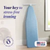 Homz T-Leg Clothes Ironing Board, Compact Foldable Standard Size Adjustable Height With Foam Pad & Cotton Cover, Light Blue