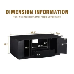 46.5" Fluted Coffee Table With Storage For Living Room,Modern Oval Center Table With 2 Drawers And 2 Compartments -Baxton Studio Shop GUEST 7a26fa31 7b95 4118 bbf1 80785cec5aed