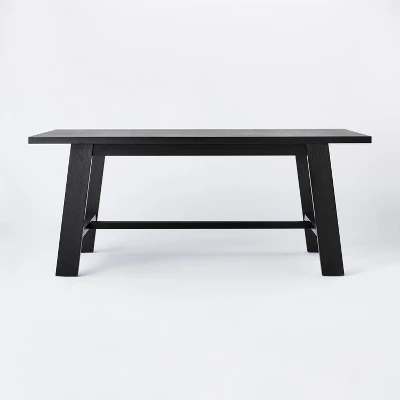 72" Linden Rectangular Wood Dining Table Black - Threshold™ Designed With Studio McGee 2 72" Linden Rectangular Wood Dining Table Black - Threshold™ Designed With Studio McGee - Image 2