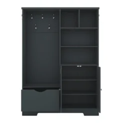 TIRAMISUBEST Hall Tree With Bench & Storage - 5-in-1 Entryway Organizer With Drawers, Antique Blue -Baxton Studio Shop GUEST 7a3f1bd6 cc6a 471a becc 8a8f798ce4af