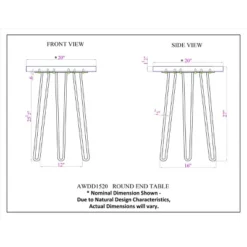 Alaterre Furniture Hairpin Live Edge Round End Table Metal And Wood Natural Brown -Baxton Studio Shop GUEST 7a5e24aa b339 4567 8e0a 9402ddc66ad3