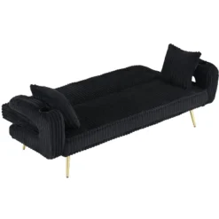 ModernLuxe Sofa Bed Corduroy Upholstered Sofa Convertible Couch Sleeper Sofa With Throw Pillow, Pink/Orange/Black/White -Baxton Studio Shop GUEST 7aec0f9a 1094 44fe 8e43 1c7cb5254719