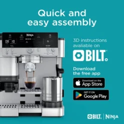 Ninja Luxe Café Premier Series 3-in-1 Espresso, Coffee And Cold Brew Machine ES601: Barista System, Frother, Stainless Steel -Baxton Studio Shop GUEST 7af6aab4 0f18 4185 9231 93eb32379b04