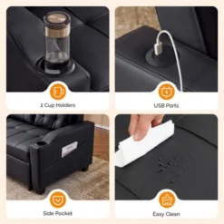 Karl Home |Tufted Upholstered Cat's ClaWide Leather Sleeper Sofa Bed -Baxton Studio Shop GUEST 7b4a783a b8d7 4178 92cc 5b8ed99323e4