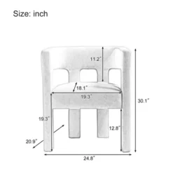 Elisa 24.8" Wide Contemporary Designed Linen Upholstered Arched Silhouette Armrest Accent Barrel Chair-Maison Boucle -Baxton Studio Shop GUEST 7b846b09 8f37 4fc3 afad a9231e0a30b9
