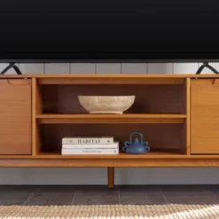 Solid Wood Mid-Century Modern TV Stand For TVs Up To 80" - Saracina Home -Baxton Studio Shop GUEST 7b8f78dc b7ab 4f0a bbb2 79db23e31b3a