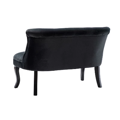 Jane 47" Velvet Button-tufted And Wing Back Loveseat Solid Wood And Cabriole Legs For Living Room And Bedroom | ARTFUL LIVING DESIGN 3 Jane 47" Velvet Button-tufted And Wing Back Loveseat Solid Wood And Cabriole Legs For Living Room And Bedroom | ARTFUL LIVING DESIGN - Image 3