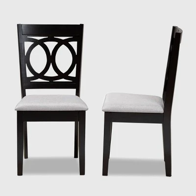 2pc Lenoir Upholstered Wood Dining Chair Set - Baxton Studio 2 2pc Lenoir Upholstered Wood Dining Chair Set - Baxton Studio - Image 2