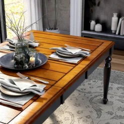 Jameson Country Style Extendable Dining Table Black/Oak - HOMES: Inside + Out -Baxton Studio Shop GUEST 7be47961 75b3 4078 be01 fb4b68485ca5