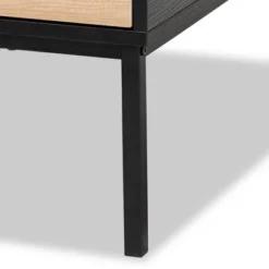 Haben Two-Tone Wood Coffee Table Oak Brown/Black - Baxton Studio: Industrial Style, Square Shape, Metal Frame -Baxton Studio Shop GUEST 7bf35d68 2d85 4c5b 8a4b 33c7fe1fcffe