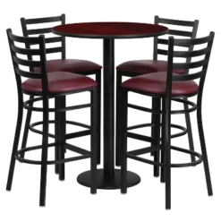 Flash Furniture 30'' Round Laminate Table Set With Round Base And 4 Ladder Back Metal Barstools -Baxton Studio Shop GUEST 7c1aa09d de23 4875 bf30 ab347edc62b8