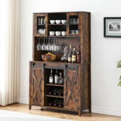 Whizmax Farmhouse Bar Cabinet With Sliding Barn Door For Kitchen, Dining Room 17 Whizmax Farmhouse Bar Cabinet With Sliding Barn Door For Kitchen, Dining Room -Baxton Studio Shop GUEST 7c21ca8f 879f 4ef8 8dd6 c2387a53b9ea