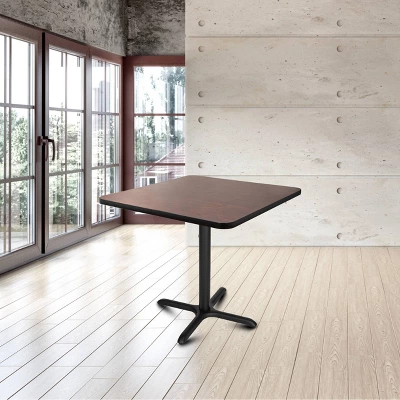 36" Square Composite Core Dining Table Laminated Mahogany With Black Steel Base - Hampden Furnishings 3 36" Square Composite Core Dining Table Laminated Mahogany With Black Steel Base - Hampden Furnishings - Image 3