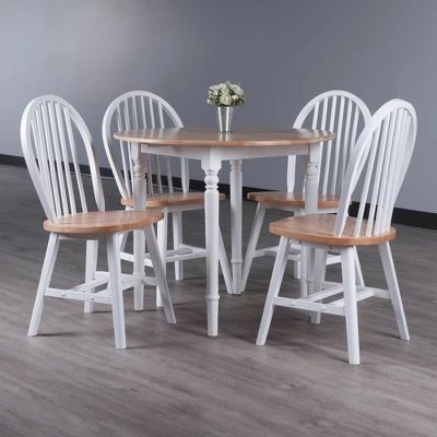 5pc Sorella Dining Table Set Natural/White - Winsome 12 5pc Sorella Dining Table Set Natural/White - Winsome - Image 12
