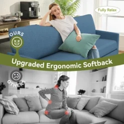 Dyonery 88" Loveseat Sofa, Comfy Couches For Living Room, Modern Oversized Love Seat Sofa, Large Couches For Bedroom Office -Baxton Studio Shop GUEST 7c45e004 e3e9 4c83 aa8b f39196ea805f