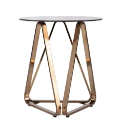 Tainbin Round End Table Champagne - Aiden Lane