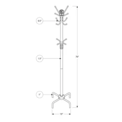 70" Metal Coat Rack - EveryRoom -Baxton Studio Shop GUEST 7c987ce5 2841 4994 824f 1a0b77676617
