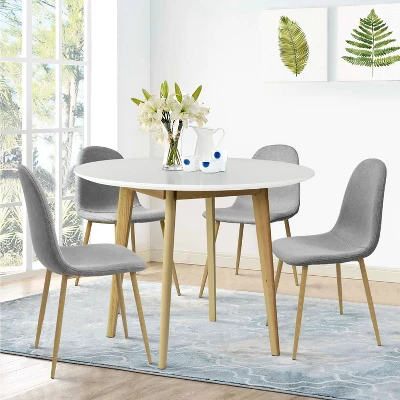 Norman9075+Spoon 4 -Piece Round-Shaped With 4 Upholstered Chairs Dining Set -The Pop Maison 7 Norman9075+Spoon 4 -Piece Round-Shaped With 4 Upholstered Chairs Dining Set -The Pop Maison - Image 7