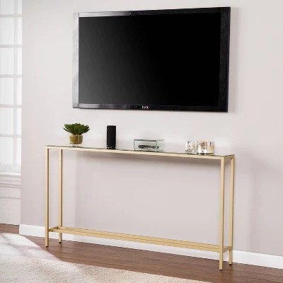 Dillard Narrow Long Console Table Deep Gold - Aiden Lane 3 Dillard Narrow Long Console Table Deep Gold - Aiden Lane - Image 3