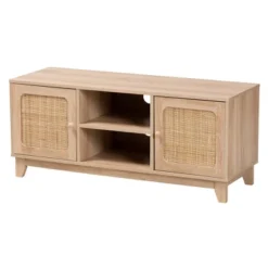 Elsbeth Wood And Natural Rattan 2 Door TV Stand For TVs Up To 40" Light Brown/Natural Brown - Baxton Studio 10 Elsbeth Wood And Natural Rattan 2 Door TV Stand For TVs Up To 40" Light Brown/Natural Brown - Baxton Studio -Baxton Studio Shop GUEST 7cc6b6cc 0dfa 4c6f a5ae 9f850f0acb2e