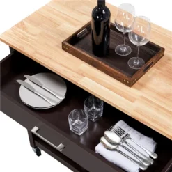 Yaheetech Rolling Kitchen Island Microwave Oven Stand With 3 Shelves And Worktop -Baxton Studio Shop GUEST 7cfb5ff4 b451 4cf0 be3d 451bbb23ea80